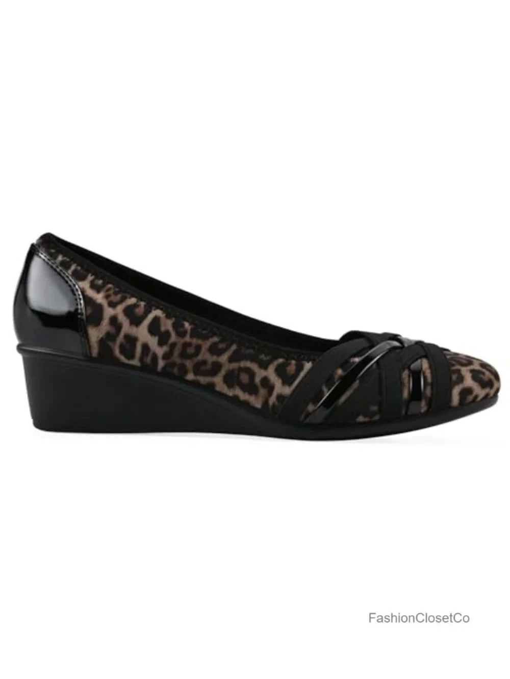 Womens Cushioned Ballet Wedge Heels Woven Upper Slip On Low Top Fall